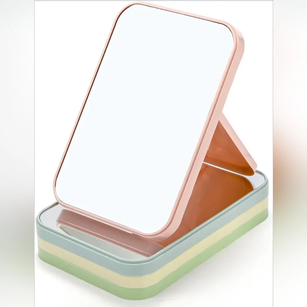 Portable Folding Makeup Mirror with Storage -, Mint